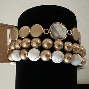 Three Glass Bead Stretch Bracelets